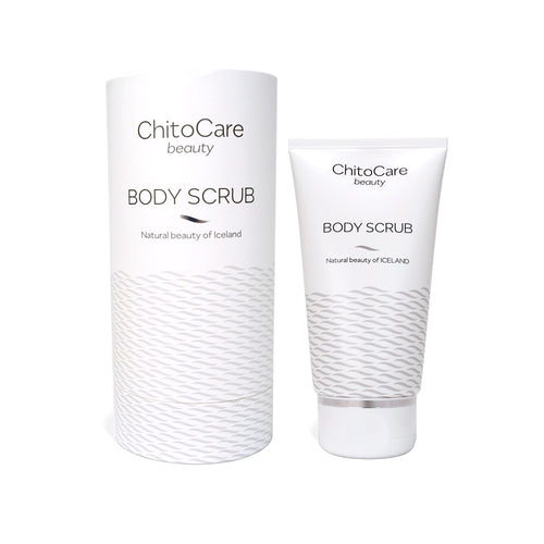 Body Scrub líkamsskrúbbur frá ChitoCare með kaffiögnum og sjávarkítósani sem hreinsar og mýkir